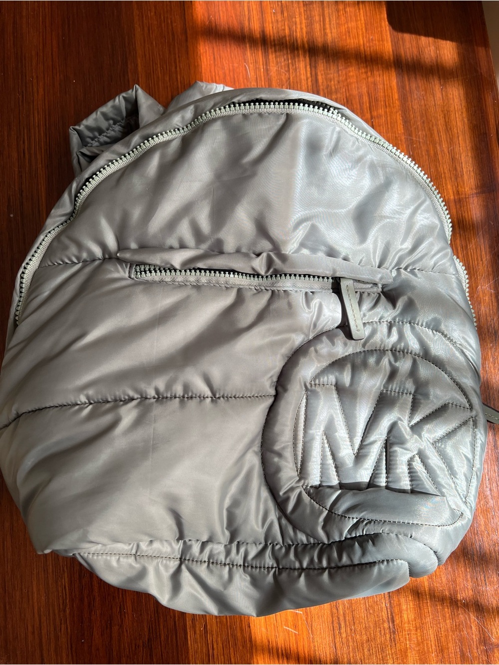 Michael Kors Quilted Army Green Logo Backpack
